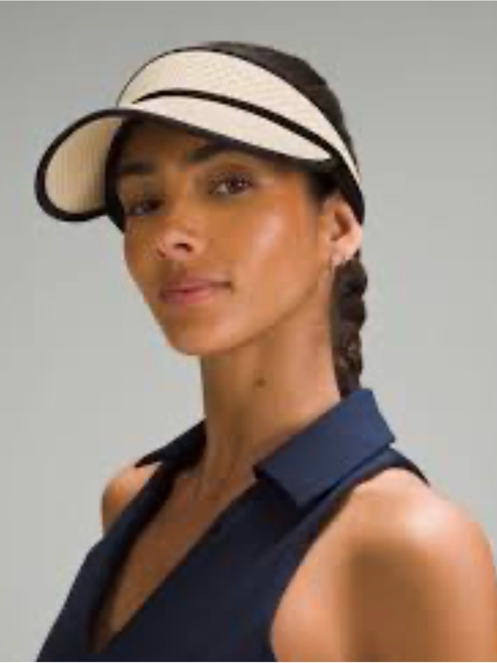lululemon athletica Woven Cream and Black Visor